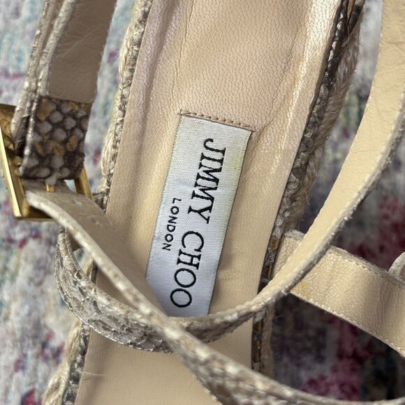 Jimmy Choo Python Platform Espadrille Sandals - Picture 5 of 10